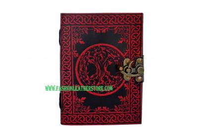 Celtic Red Color New Design TREE of LIFE Handmade Leather Pagan Wicca Journal Diary Book of Shadows Wholesaler India 